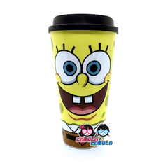 Vaso Plastico con tapa - Bob Esponja - Sponge Bob - Licencia Oficial