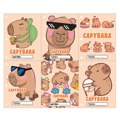 Pack 6u. Separadores Materias - Caratulas Escolares - Capybara