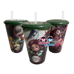 Vaso Plástico con tapa y sorbete - ANIME - Demon Slayers