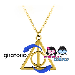 Colgante Reliquia de la Muerte - HP - Harry Potter - Giratorio - Dorado ORO