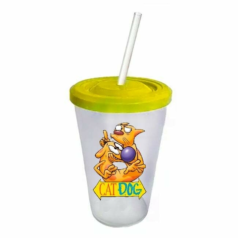 Vaso Retro Plástico - Perro Gato - CatDog