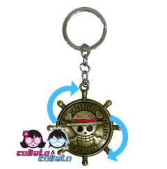 Llavero One Piece Monkey Luffy Giratorio Dorado
