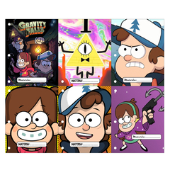 Pack 6u. Separadores Materias - Caratulas Escolares - Gravityy Falls - comprar online