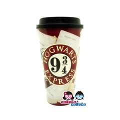 Vaso Plastico con tapa - Hogwarts Plataforma 9 3/4 Harry Potter - Licencia Oficial