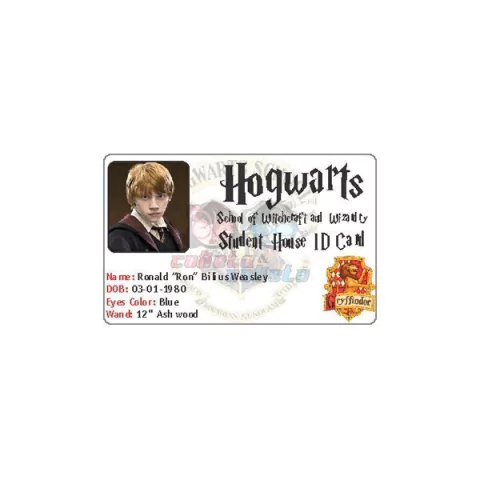 Credencial Ron Weasley - Harry Potter