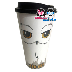 Vaso Plastico con tapa - Harry Potter Lechuza Hedwig - Licencia Oficial