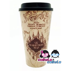 Vaso Plástico con tapa - Mapa Merodeador - harry Potter - Licencia Oficial