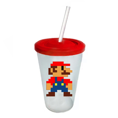 Vaso Retro Plástico - Mario Bros - 8 Bits