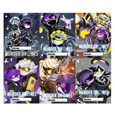 Pack 6u. Separadores Materias - Caratulas Escolares - Murder Drones - comprar online
