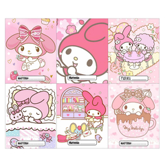 Pack 6u. Separadores Materias - Caratulas Escolares - My Melody - Sanrio - comprar online