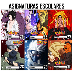 Pack 6u. Separadores Materias - Caratulas Escolares - Naruto Pack 5