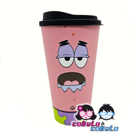 Vaso Plastico con Tapa - Patricio Estrella - Bob Esponja- Licencia Oficial