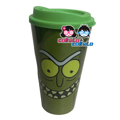 Vaso Plastico con Tapa - RICK AND MORTY - Pickle Rick - Licencia Oficial