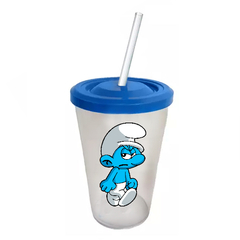 Vaso Retro Plástico - Pitufo Gruñon - Los Pitufos