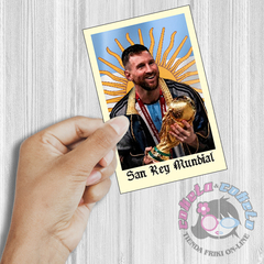 Estampita San Rey Mundial - Messi