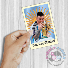 Estampita San Rey Mundial - Messi