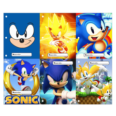 Pack 6u. Separadores Materias - Caratulas Escolares - Sonic - comprar online