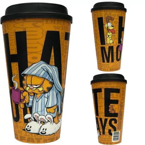 Vaso Plastico con Tapa - Garfield - Licencia Oficial