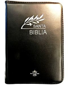 Biblia Letra Grande Negra Trigo RVR Cierre Canto Plateado