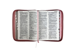 Biblia Letra Gigante Rosa Con Flores Indice Cierre Canto Plateado RVR 1960 en internet