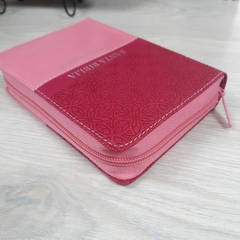 Biblia Bifloral Rosa duotono Imitación Piel, con cierre e Índice RVR 1960