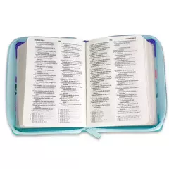 Biblia Primor Lila Azul Turquesa Mariposa, Cierre Canto Plateado RVR 1960 - El Maestro Tejedor