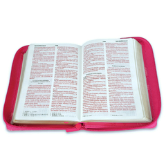 Biblia con Cierre Compacta 10 puntos RV1960 imit piel fucsia primaveral - El Maestro Tejedor