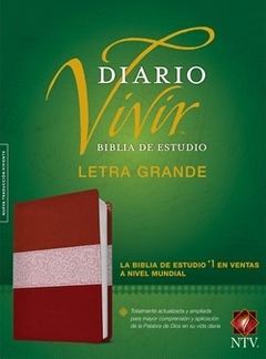 Biblia De Estudio Diario Vivir NTV Letra Grande Sentipiel Vino Rosa