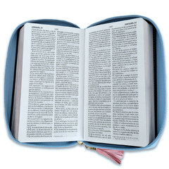 Biblia Chequera Azul Rosa Cierre - comprar online