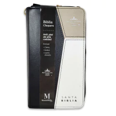 Biblia Chequera Negro Beige Cierre Indice en internet