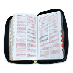 Biblia Chequera Negro Beige Cierre Indice - comprar online