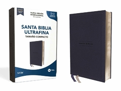 Biblia NVI Ultrafina Compacta Piel Especial Azul Marino