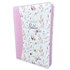 Biblia RVR1960 Letra Gigante Mariposas Rosa Índice - Cierre