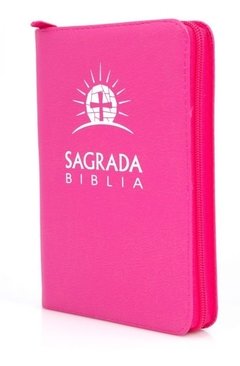 Biblia Con Cierre Piel Rosada. - comprar online