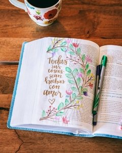 Biblia Devocional Mujer Verdadera Nbla Duotono Aqua - tienda online