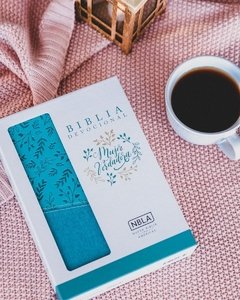 Biblia Devocional Mujer Verdadera Nbla Duotono Aqua - El Maestro Tejedor