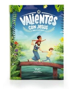 Biblia Valientes Con Jesus Verde Tapa Dura. - tienda online