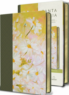 Biblia Verde Con Flores Letra grande Tamaño Manual reina valera
