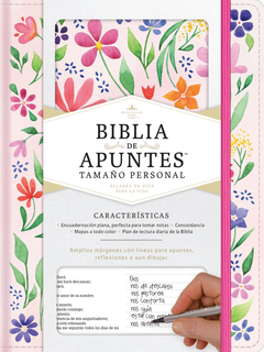 Biblia De Apuntes 1960 Tamaño Personal Flores Tapa Dura