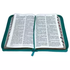 Biblia Clasica Bitono Turquesa Blanco Indice Cierre y Canto RVR 1960 en internet