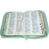 Biblia con Cierre Compacta 10 puntos RV1960 imit piel primavera floral verde con índice y canto floral en internet