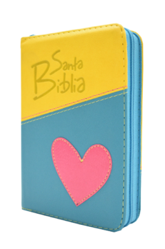 Biblia Manual Troquelada Amarilla Corazón.