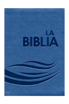 Biblia flexible azul petroleo con cierre