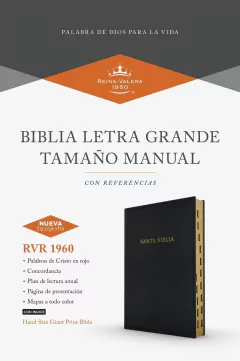 Biblia RVR1960 Tamaño Manual Letra Grade Negro con Índice - comprar online