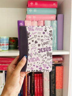 Biblia Palabras de vida amor Lila con indice RVR