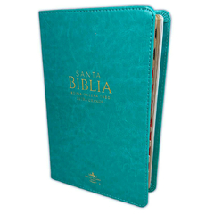 Biblia Turquesa con Índice y Canto Dorado, RVR1960