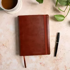 Biblia De Apuntes RVR1960 Tamaño Personal Café Simil Piel