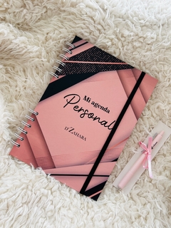 Mi agenda personal. Planificadora Rosa con Negro - comprar online
