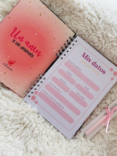 Mi agenda personal, planificadora Rosa con flores en internet