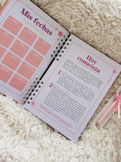 Imagen de Mi agenda personal, planificadora Rosa con flores